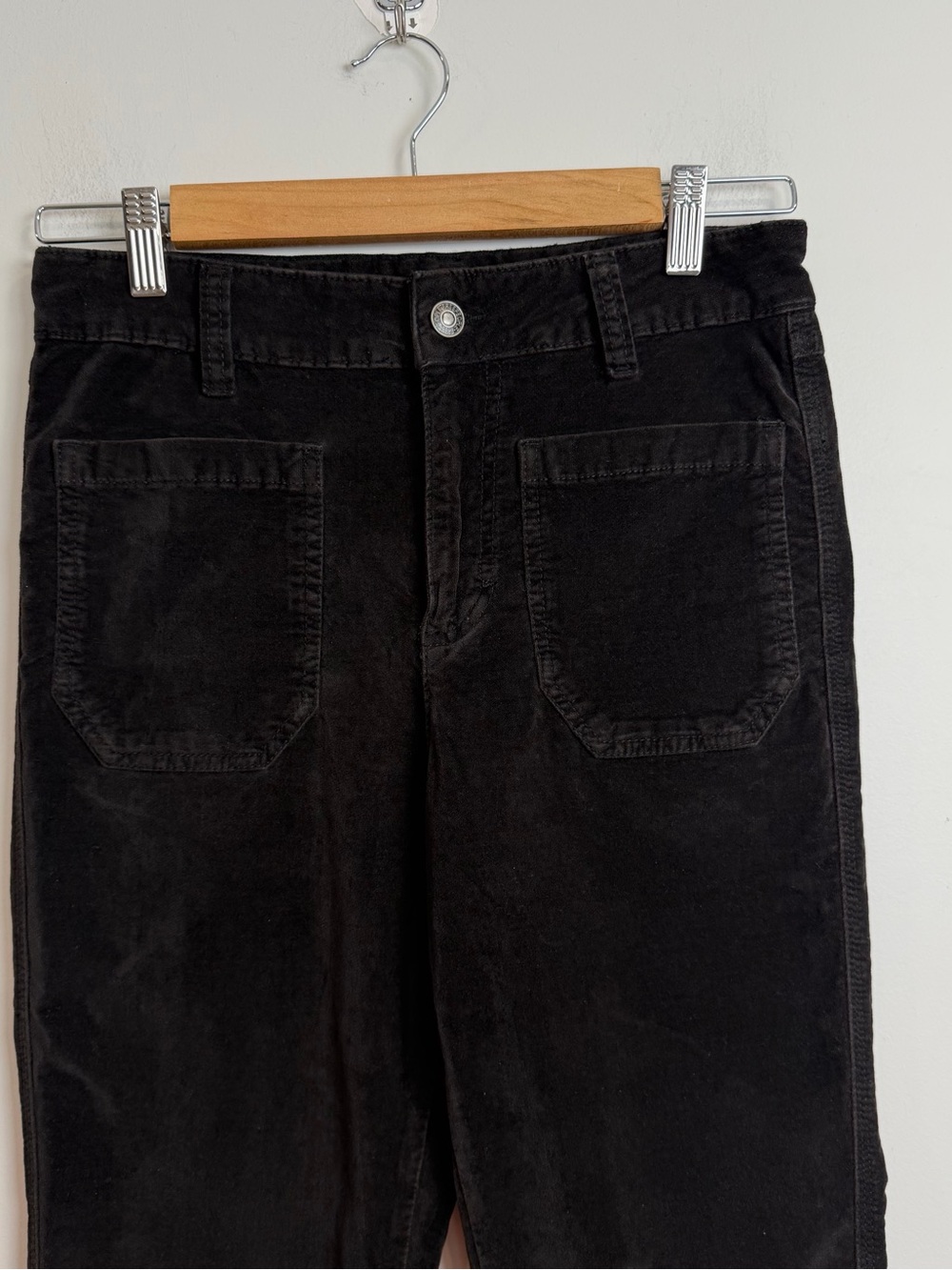 FREE People Women High Time Brown Velvet Kick Flare Front Pockets Pants 6 NWOT